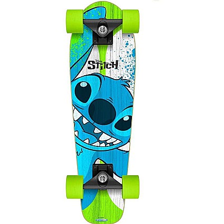 Set Skateboard Copii, 70 x 20cm, 9 straturi de arțar, placă antiderapantă, rulmenți Abec-5 și cască de protecție, multicolor, Stitch [1]