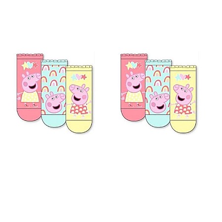 Set 6 perechi șosete, multicolor, Happy, Peppa Pig