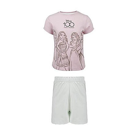 Pijamale copii - Pijama copii cu mânecă scurtă, multicolor, 100% bumbac, Princess, Disney