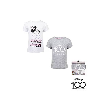 Set 2 tricouri copii, 100% bumbac, multicolor, Minnie Mouse, Disney 100 [1]