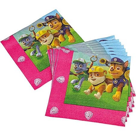Copii - Set 20 șervețele, multicolor, 33x33 cm, Girls, Paw Patrol