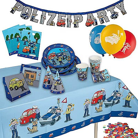 Set pentru petrecere, Micul Polițist, 60 piese, multicolor [3]