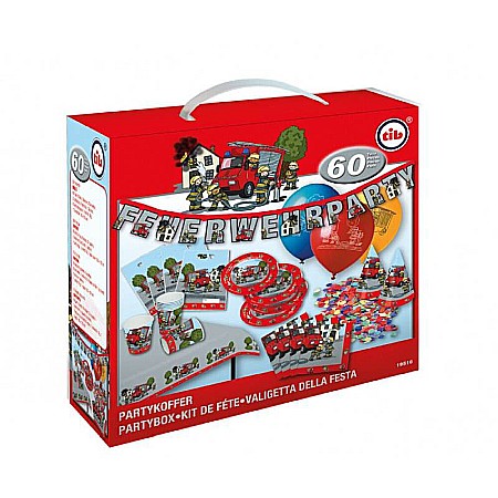 Seturi - Set pentru petrecere, Micul Pompier, 60 piese, multicolor