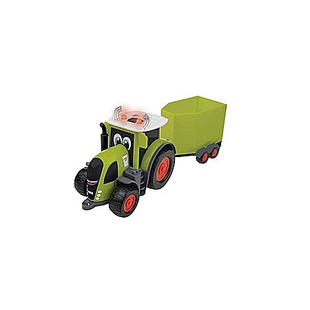 Tractor Claas 870 Axion cu remorcă pentru animale 35 x 13 x 12 cm, cal inclus, cu sunete și lumini, multicolor, cu baterii incluse [1]