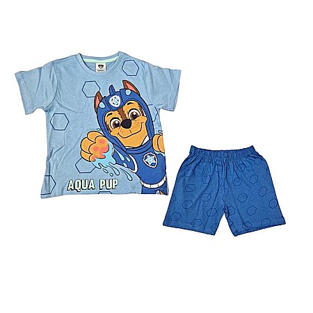 Pijamale cu mânecă scurtă - Pijamale copii cu mânecă scurtă, bumbac, multicolor, Aqua Pup, Paw Patrol