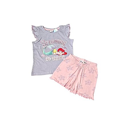 Pijamale copii - Pijamale copii cu mânecă scurtă, bumbac, multicolor, Ariel, Disney