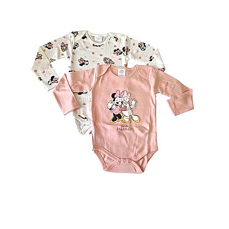 Set două body-uri cu mânecă lungă, multicolor, 100% bumbac, Minnie Mouse [3]