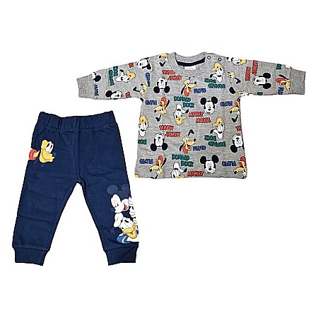 Copii - Pijamale copii cu mânecă lungă, multicolor, 100% bumbac, Mickey Mouse