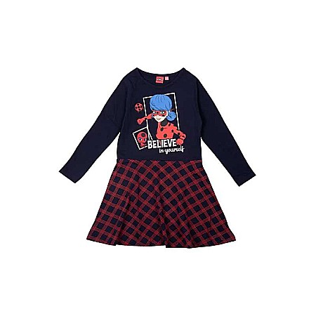 Copii - Rochie fete, 100% bumbac, multicolor, Miraculous, LadyBug