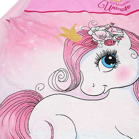 Pijamale copii cu mânecă lungă, 100% bumbac, roz,  Rainbow Unicorn [1]