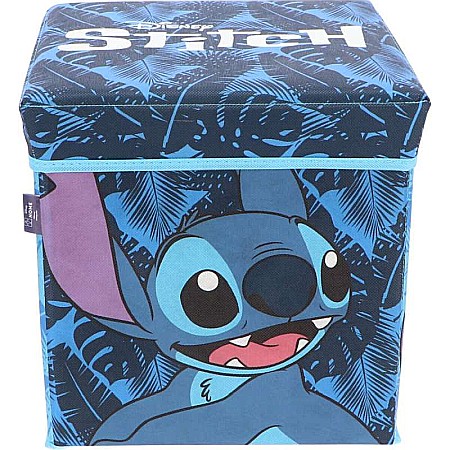 Mobilier - Taburet Pliabil cu Spațiu de Depozitare, Tip Cutie, Multicolor, Sarcină Maximă 80 kg, 30x30x30 cm, Stitch