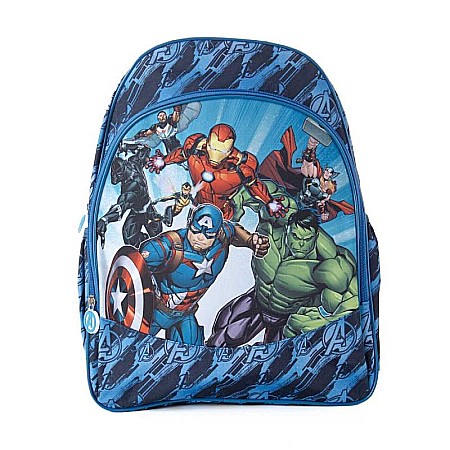 Accesorii școlare - Ghiozdan ergonomic, cu două compartimente și două buzunare laterale, 40x30x15 cm, bretele ajustabile și întărite, multicolor, Avengers