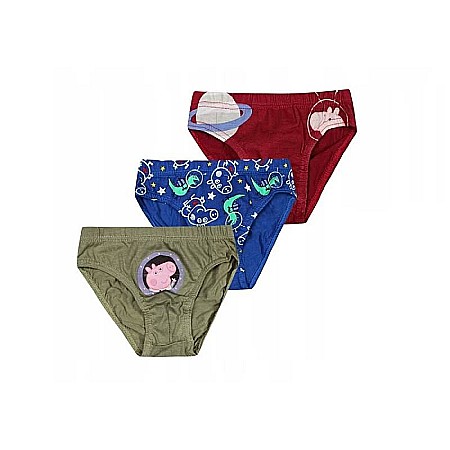 Lenjerie intimă și șosete - Set 3 chiloți pentru băieți, 100% bumbac, multicolor, Peppa Pig