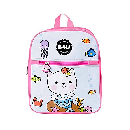 Accesorii școlare - Ghiozdan cu un compartiment principal și buzunar, Homio, 29x24x10 cm, bretele ajustabile și întărite, multicolor Cat
