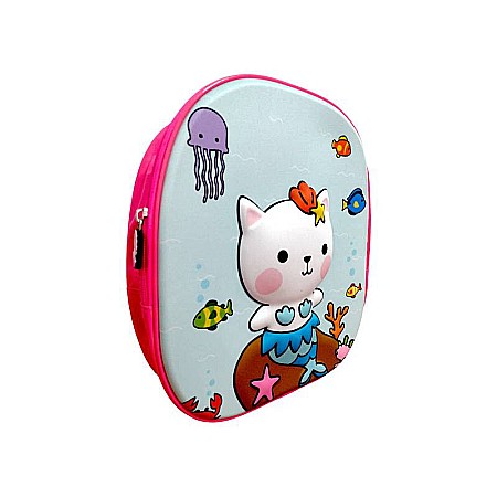 Accesorii școlare - Ghiozdan grădiniță Homio, 3D, 30x10x25 cm, bretele ajustabile și întărite, multicolor Cat