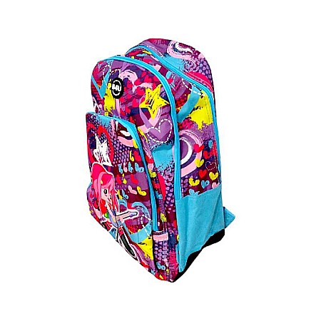 Ghiozdan școală ergonomic cu trei compartimente, Homio, rezistent la stropi de ploaie, bretele întărite și ajustabile, 44x35x14 cm, multicolor, Rock [2]