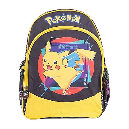 Ghiozdan ergonomic, cu două compartimente și două buzunare laterale, 40x30x15 cm, bretele ajustabile și întărite, multicolor, Pokemon [1]