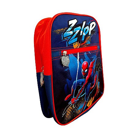 Accesorii școlare - Ghiozdan cu un compartiment principal și buzunar, 30x8x23 cm, bretele ajustabile și întărite, multicolor, Spiderman