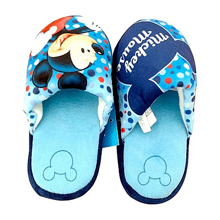 Papuci băieți, plușați, multicolor, talpă antiderapantă, Mickey Mouse [1]