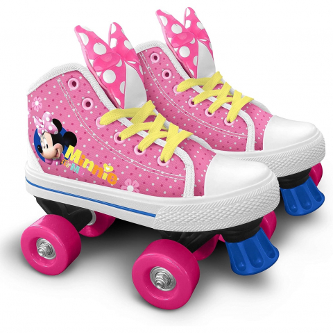 Role - Patine cu rotile, multicolor, inchidere pe baza de siret, material textil, marimea 30, Minnie Mouse