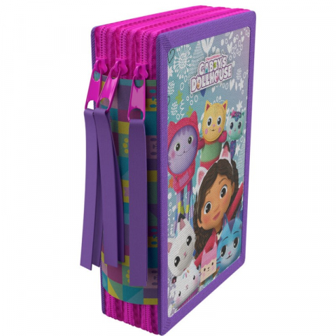 Penar cu 3 compartimente, 20x13x7 cm, echipat, 40 piese, multicolor, Gabby's Dollhouse [1]