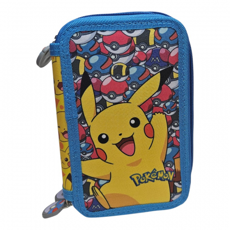 Penar cu trei compartimente, echipat, 43 piese, multicolor, Happy, Pokémon [1]