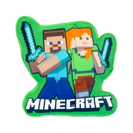 Perne decorative - Pernă 3D, 40 cm, verde, Happy, Minecraft
