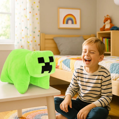 Pernă decorativă, ce se poate transforma în jucărie de pluș, 35x25x25 cm, multicolor, Happy, Minecraft [2]