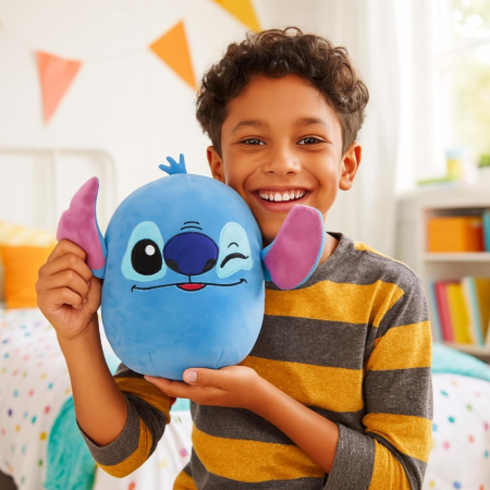 Pernă din pluș super moale, squishy, pentru copii, albastru, 32 cm, Happy, Stitch [1]