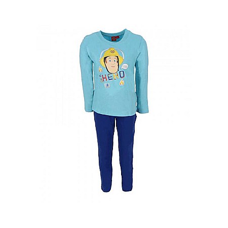 Copii - Pijama copii, cu mânecă lungă, albastru, 100% bumbac, Be a Hero, Fireman Sam