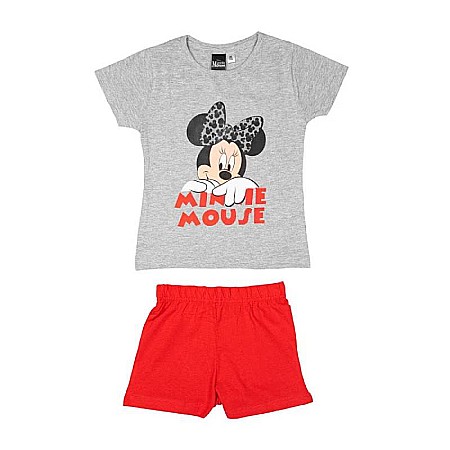 Pijamale cu mânecă scurtă - Pijama copii, cu mânecă scurtă, roșu/gri, Minnie Mouse, Disney, mm01