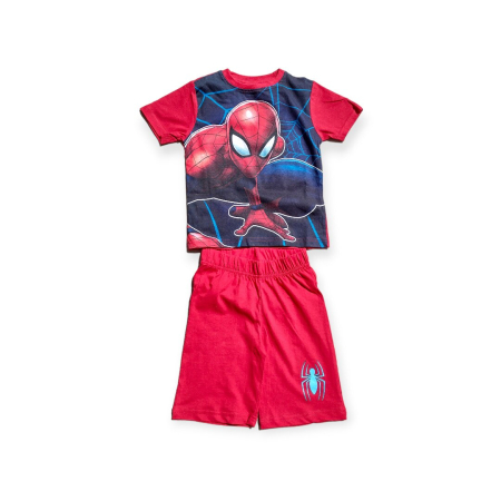 Pijamale cu mânecă scurtă - Pijamale copii cu mânecă scurtă, 100% bumbac, multicolor, Fight, Spiderman, Marvel
