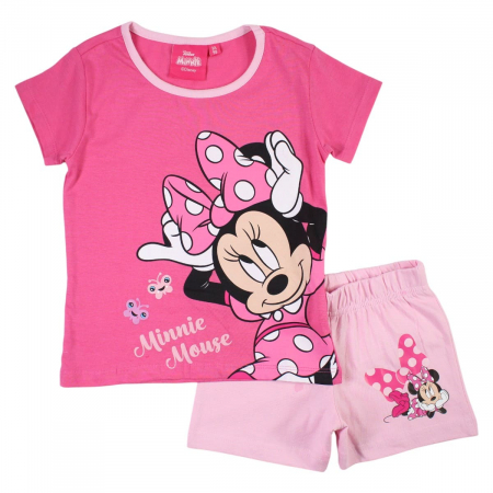 Copii - Pijamale copii cu maneca scurta, 100% bumbac, multicolor, Happy Days, Minnie Mouse