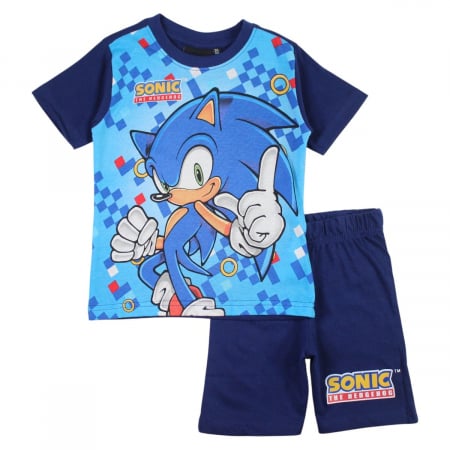Copii - Pijamale copii cu maneca scurta, 100% bumbac, multicolor, Happy Days, Sonic