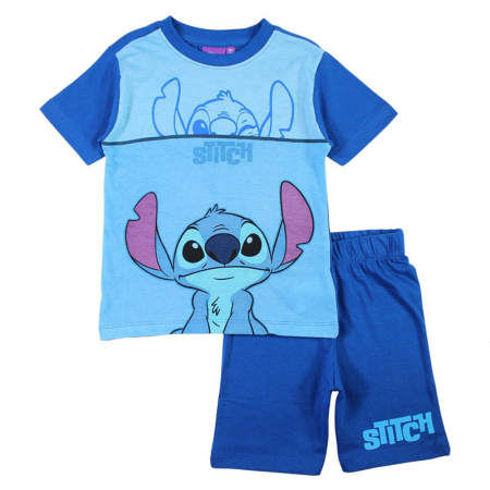 Copii - Pijamale copii cu maneca scurta, 100% bumbac, multicolor, Happy Days, Stitch