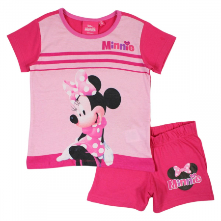 Copii - Pijamale copii cu maneca scurta, 100% bumbac, multicolor, Happy, Minnie Mouse, Disney