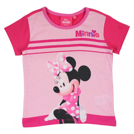 Pijamale copii cu maneca scurta, 100% bumbac, multicolor, Happy, Minnie Mouse, Disney [2]