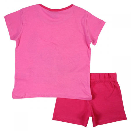 Pijamale copii cu maneca scurta, 100% bumbac, roz, Happy Days, Stitch [1]