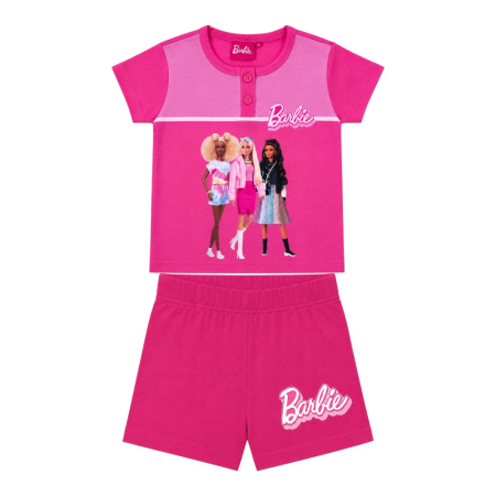 Pijamale copii, mânecă scurtă, 100% bumbac, multicolor, Hero, Barbie