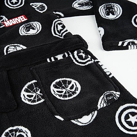 Halat baie fleece Marvel  Negru [3]