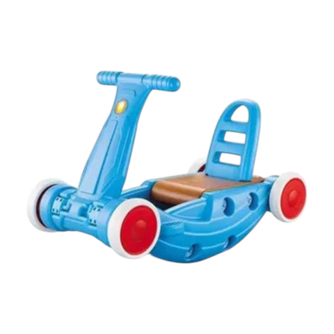Premergătoare și antemergătoare - Premergator, Balansoar si Suport de Sprijin, Homio, Cu Roti pentru Mobilitate Usoara, Scaun Captusit si Spatar Ergonomic, Ideal pentru Invatarea Mersului Independent, Albastru
