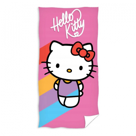 Textile - Prosop de baie pentru copii, multicolor, 70x140 cm, Happy, Hello Kitty