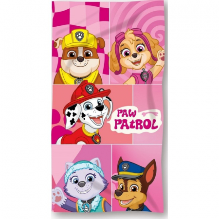 Textile - Prosop de baie pentru copii, roz, 70x140 cm, So fun, Paw Patrol