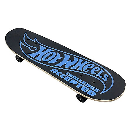 Skateboard - Skateboard Copii, 70 x 20cm, 9 straturi de arțar, placă antiderapantă, rulmenți Abec-5, multicolor, Hot Wheels