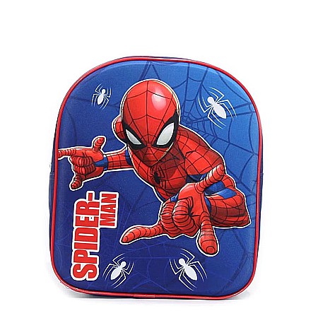 Accesorii școlare - Ghiozdan copii, 30x26x10 cm, 3D, multicolor, bretele întărite și ajustabile, Spiderman