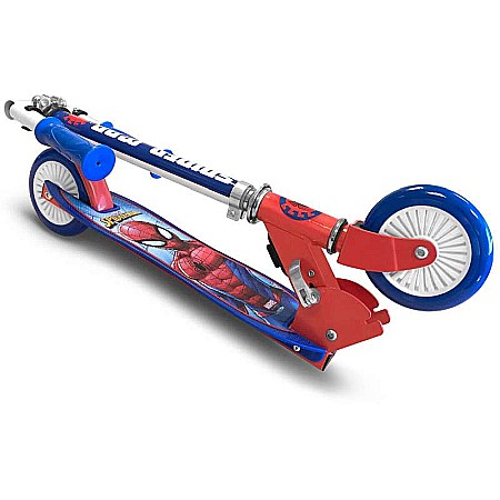 Trotinetă pliabilă cu 2 roți 3 ani +, sarcina maximă 50 kg, rulmenți ABEC 5, multicolor, ghidon ajustabil, mânere pliabile, platforma antiderapantă, frână posterioară cu piciorul, Spiderman [3]
