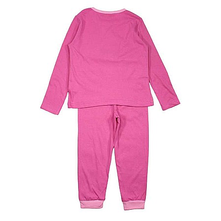 Pijamale copii cu mânecă lungă, 100% bumbac, fucsia, Barbie [1]