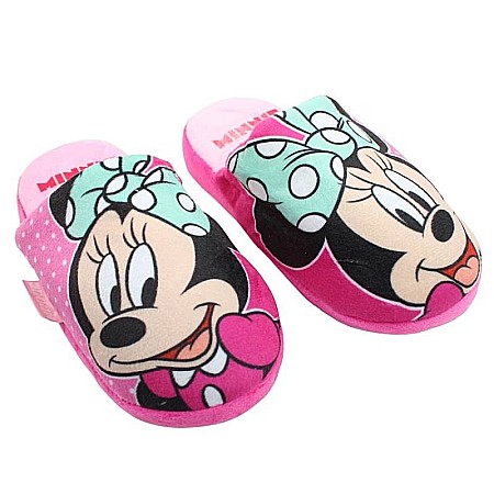 Papuci și botoșei copii - Papuci fete, plușați, multicolor, talpă antiderapantă, Minnie Mouse Disney