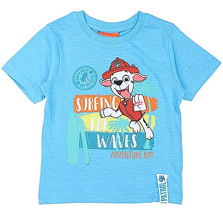 Tricouri copii - Tricou copii 100% bumbac, albastru, Surfing, Paw Patrol
