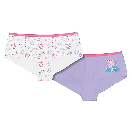 Lenjerie intimă și șosete - Set două perechi de chiloți tip panty, pentru fetițe, multicolor, 100% bumbac, Peppa Pig